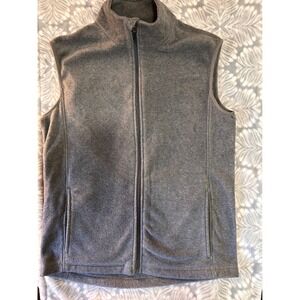 Urban Frontier Mens Fleece Vest Gray Full Zip‎ Mock Neck Medium